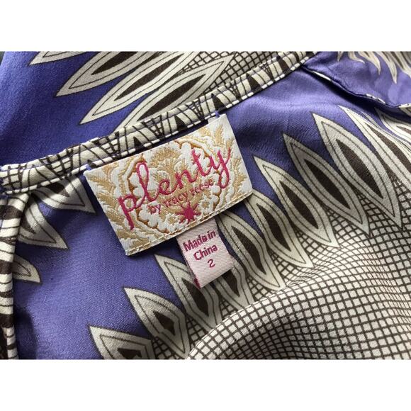 Plenty by Tracy Reese Easy Chemise Silk Sheath‎ Dress Diagonal Striped Size 2 - Picture 9 of 10